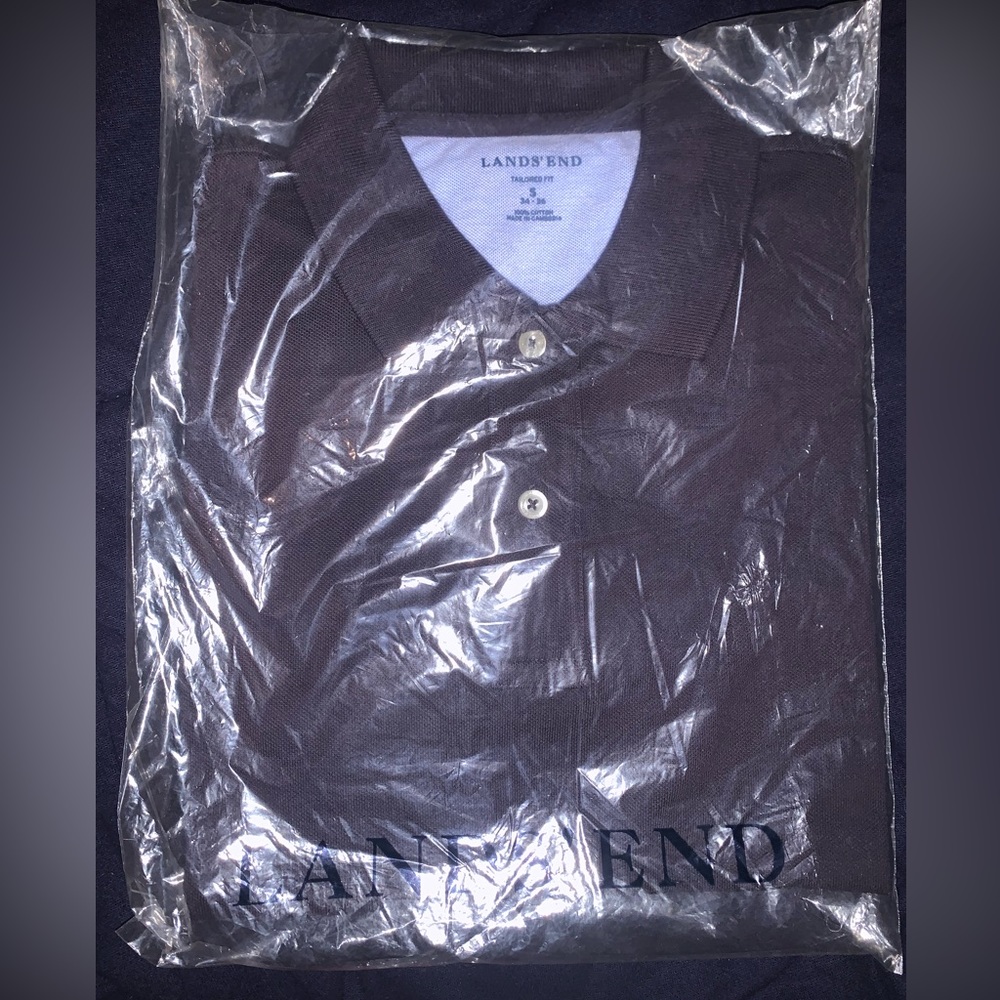 Lands End Mens Polo Navy Blue (Sm)